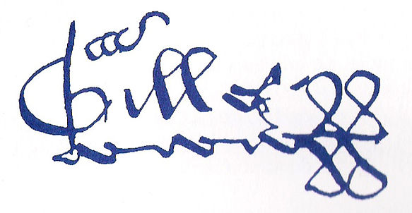 Eiginhandaráritun Gilles de Rais. Wikipedia Commons