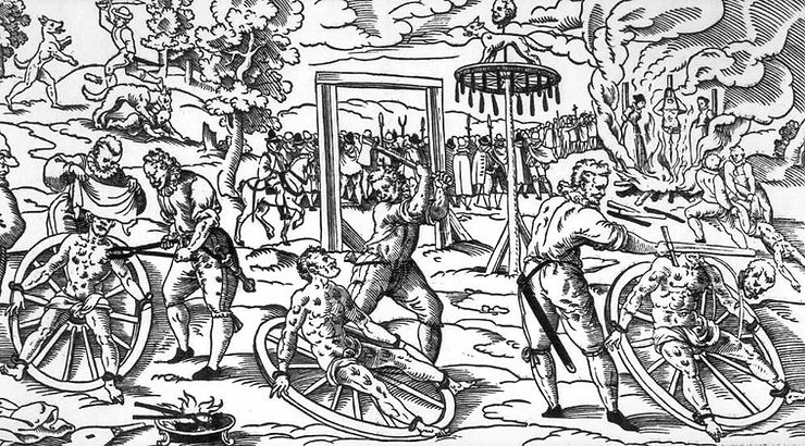 Execution of Peter Stube. Image of a contemporary poster in Augsburg, 1589. Staats- Stadtbibliothek, Augsburg. (Public)